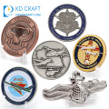 High quality personalized custom metal embossed 3D enamel souvenir land air team us navy seals challenge coin